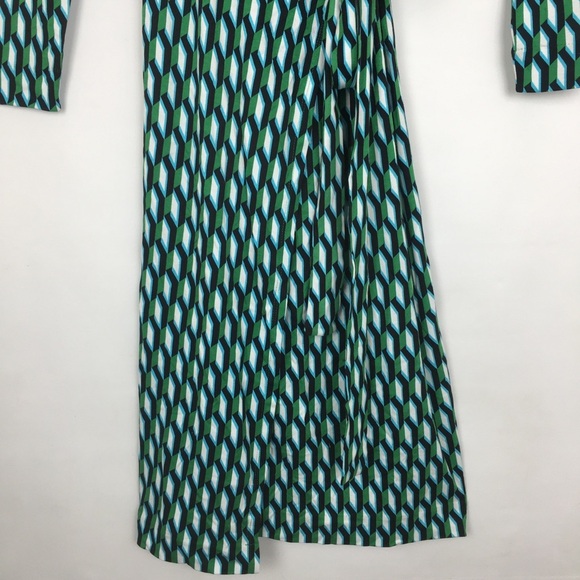 Diane Von Furstenberg x Target Wrap Dress Women’s XS Blue Green White Geometric - Picture 8 of 16